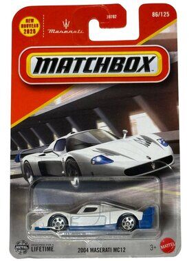 2025 Matchbox Maserati MC12 White Supercar 86/125 NOC